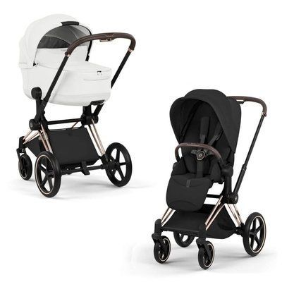 Cybex Priam 5.0 Style 2в1 Off white+Sepia black шасі Rose gold 526000221-526000383-526000297 фото