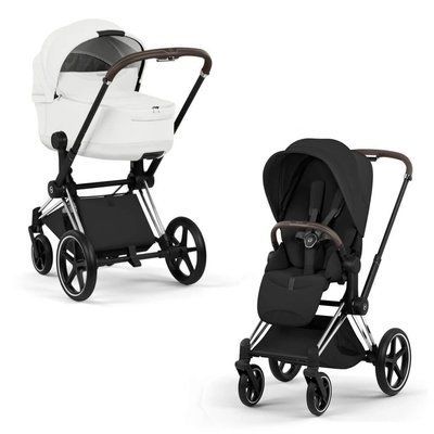 Cybex Priam 5.0 Style 2в1 Off white+Sepia black шасі Chrome 526000201-526000383-526000297 фото